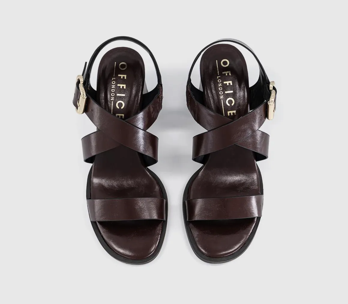 Mona Multi Strap Stack Heel Sandals