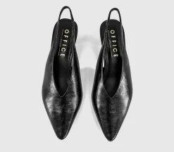 Monique High Vamp Slingback Kitten Heels Court