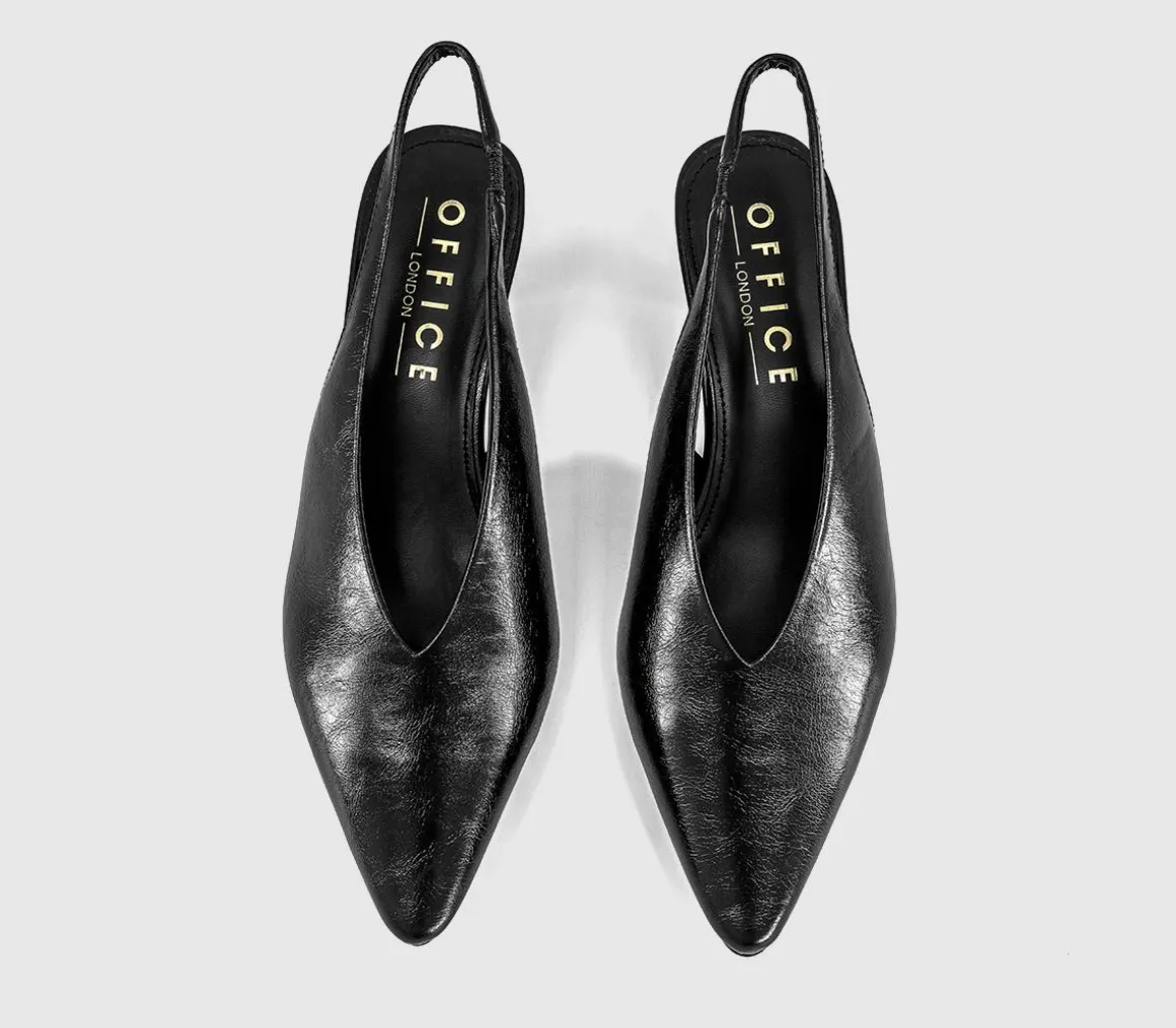 Monique High Vamp Slingback Kitten Heels Court