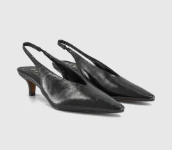 Monique High Vamp Slingback Kitten Heels Court