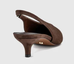 Monique High Vamp Slingback Kitten Heels Court