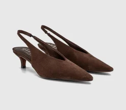 Monique High Vamp Slingback Kitten Heels Court