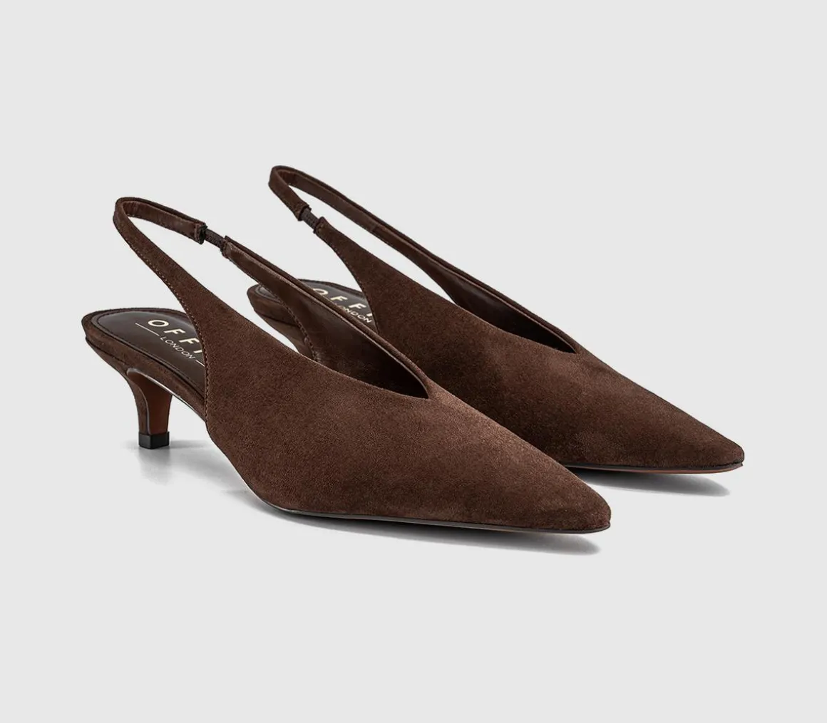 Monique High Vamp Slingback Kitten Heels Court