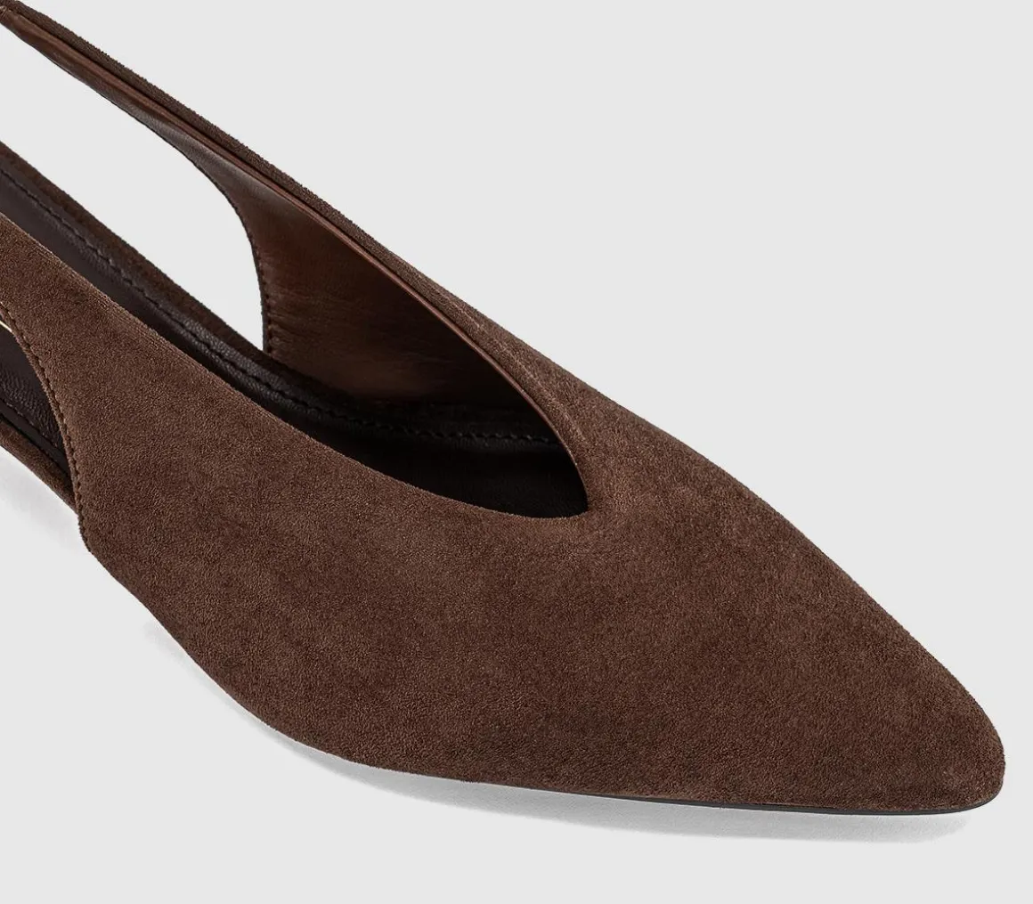 Monique High Vamp Slingback Kitten Heels Court