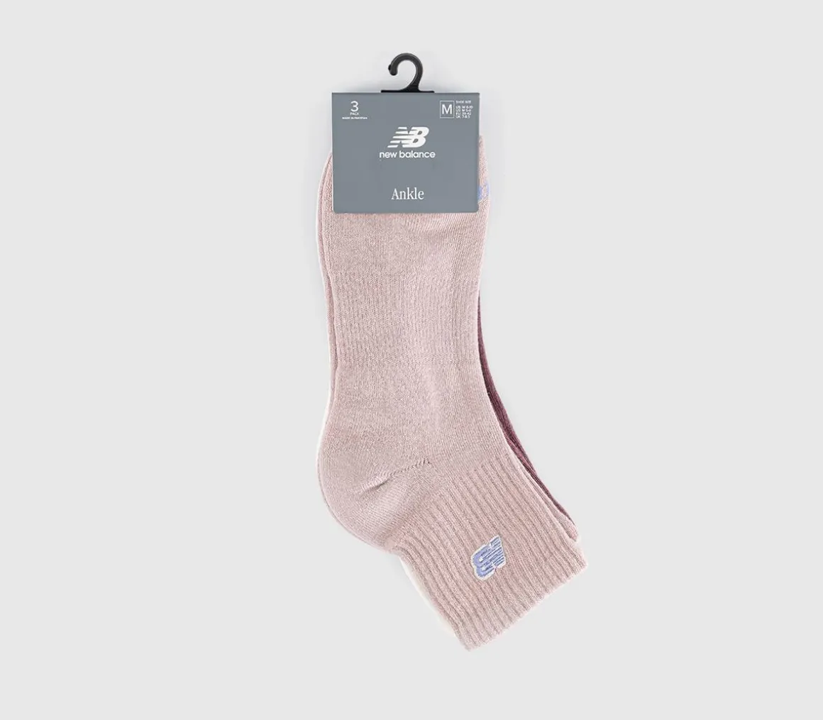 Nb Black Patch Logo Ankle 3 Pack Socks