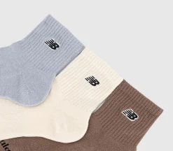 New Balance Black Patch Logo Ankle 3 Pack Socks