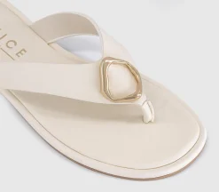 Saffron Metal Trim Detail Toepost Sandals