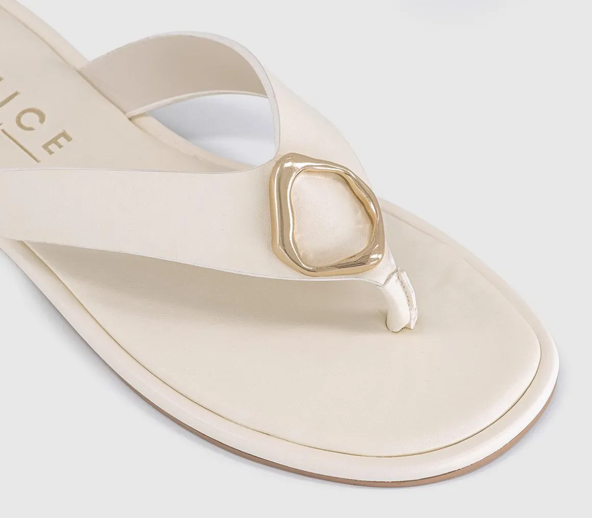 Saffron Metal Trim Detail Toepost Sandals