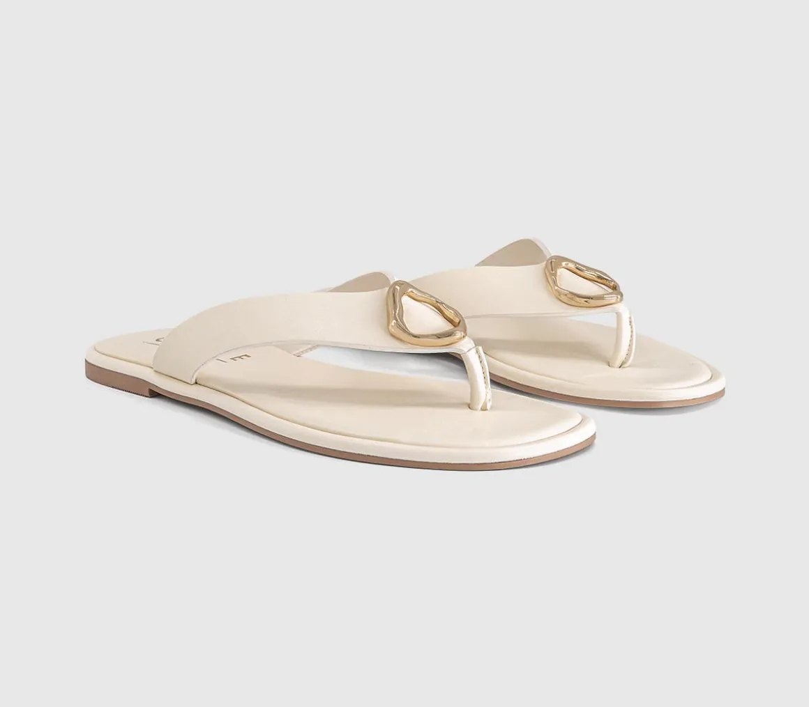 Saffron Metal Trim Detail Toepost Sandals