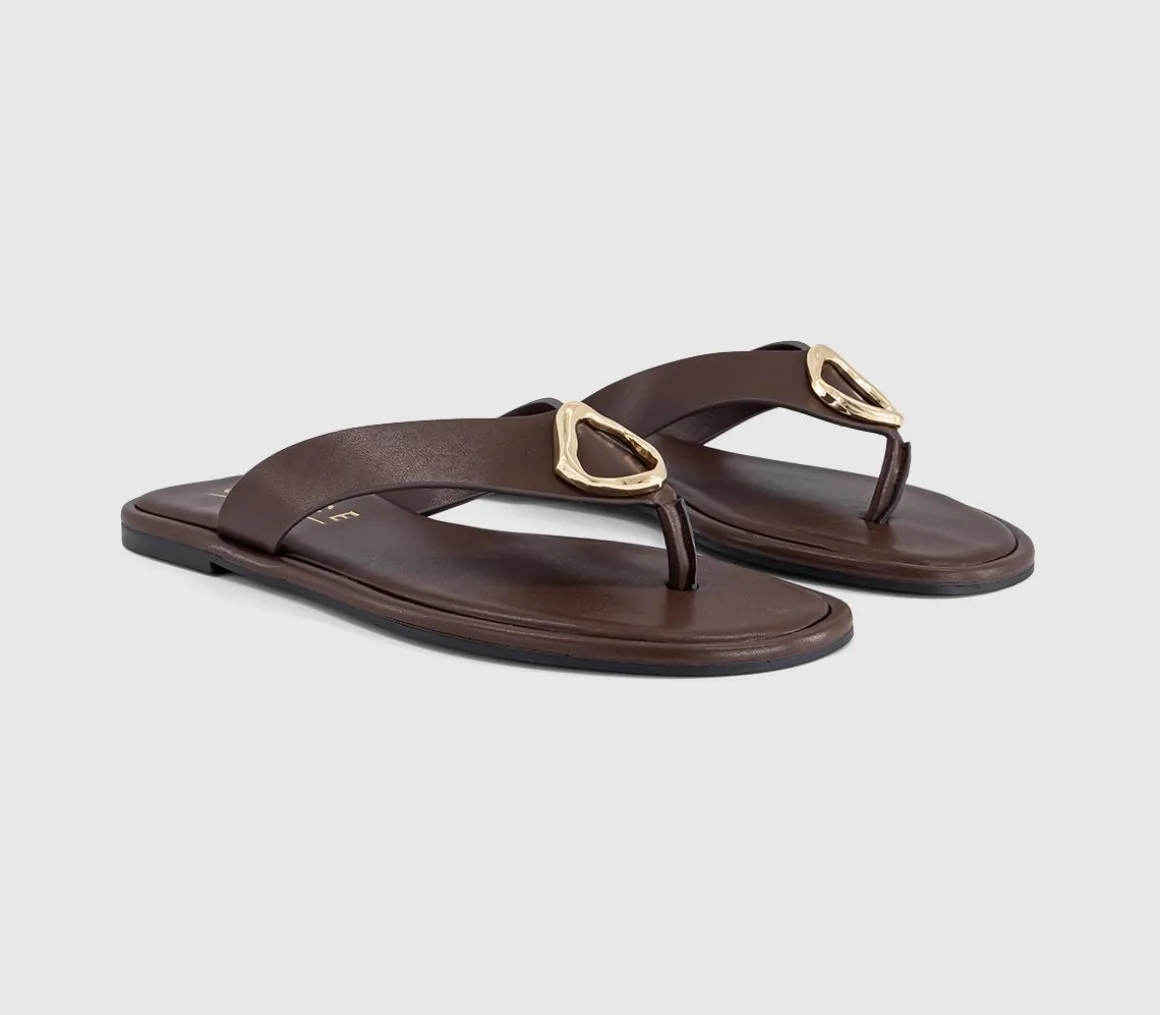 Saffron Metal Trim Detail Toepost Sandals