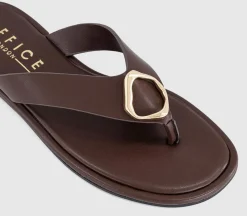 Saffron Metal Trim Detail Toepost Sandals