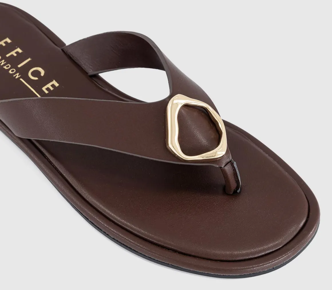 Saffron Metal Trim Detail Toepost Sandals