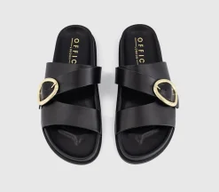 Salsa Buckle Trim Footbed Sliders
