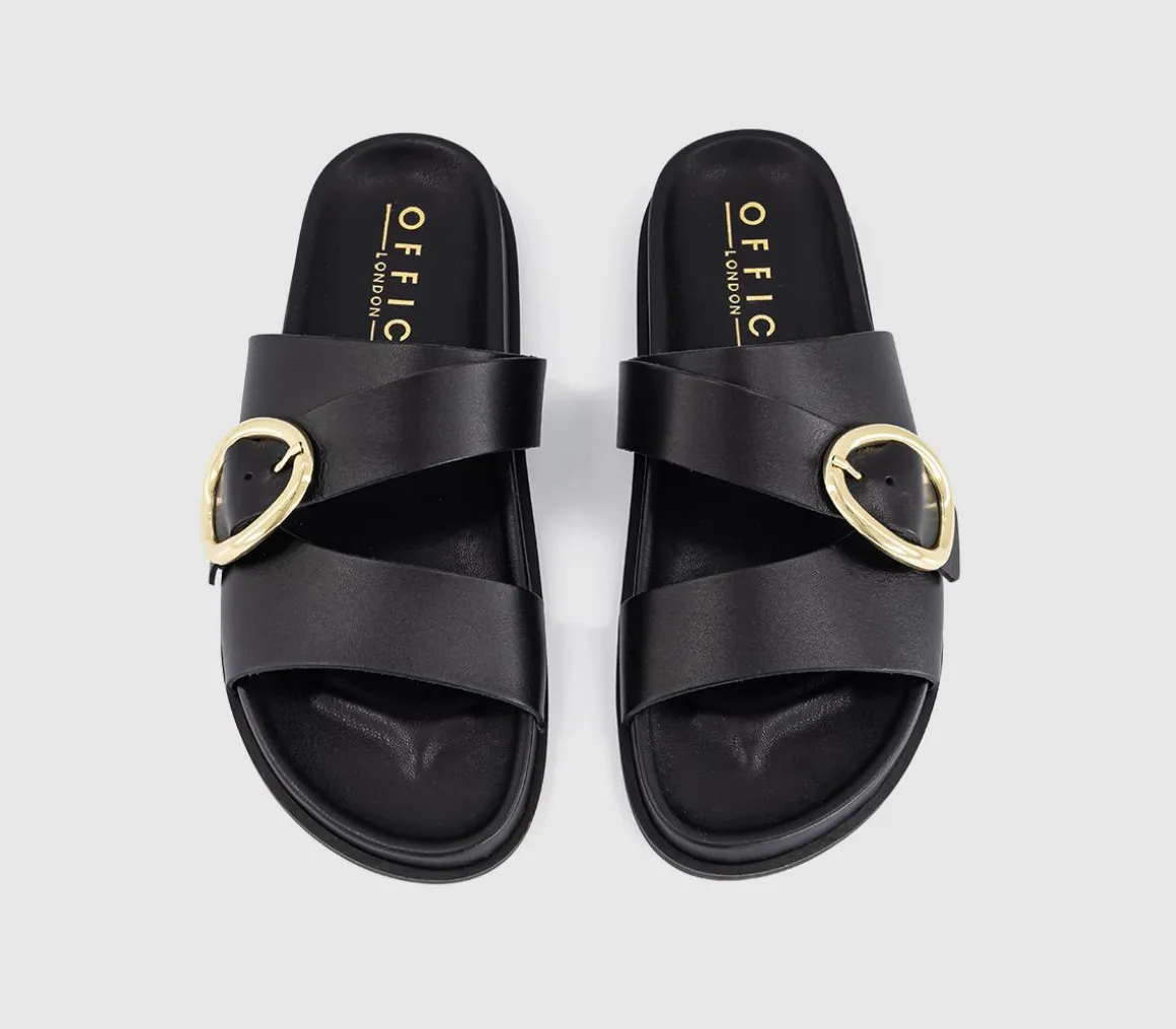 Salsa Buckle Trim Footbed Sliders