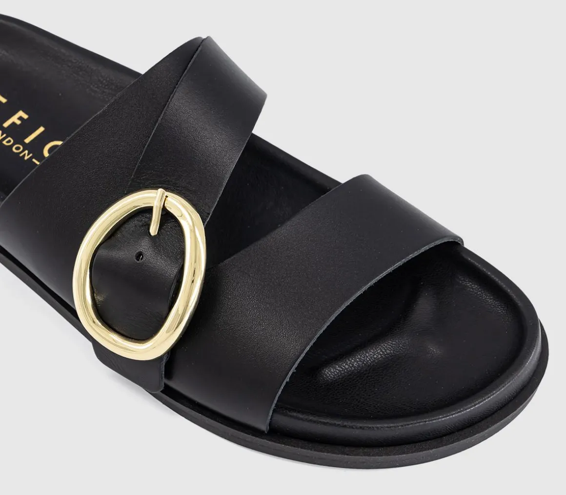 Salsa Buckle Trim Footbed Sliders