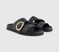 Salsa Buckle Trim Footbed Sliders
