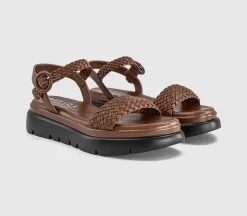 Salute Woven Double Strap Platform Sandals
