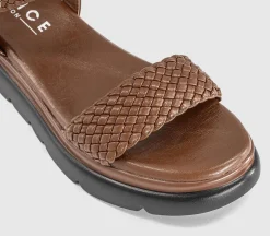 Salute Woven Double Strap Platform Sandals