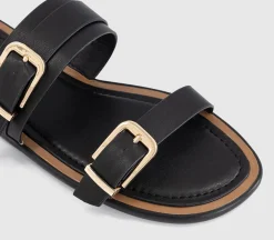 San Francisco Double Buckle Flat Sliders
