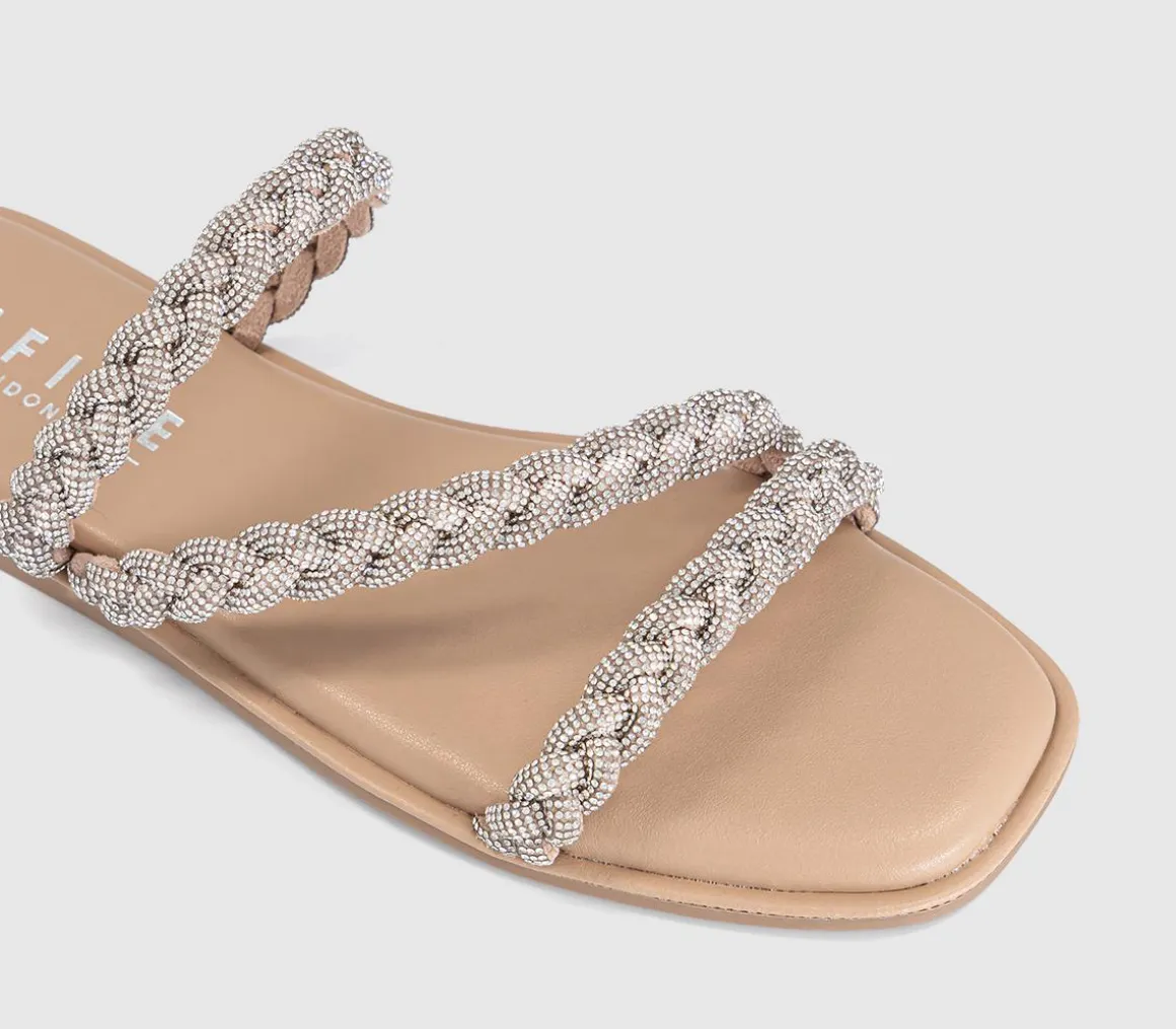 Sapphire Asymmetric Embellished Slide