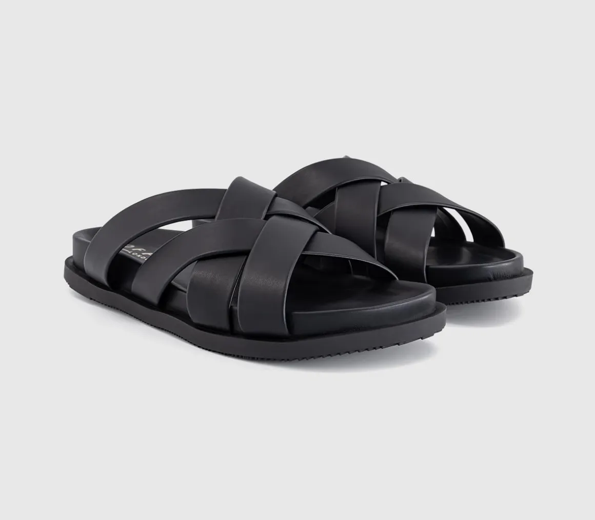 Saxon Cross Strap Footbed Sliders
