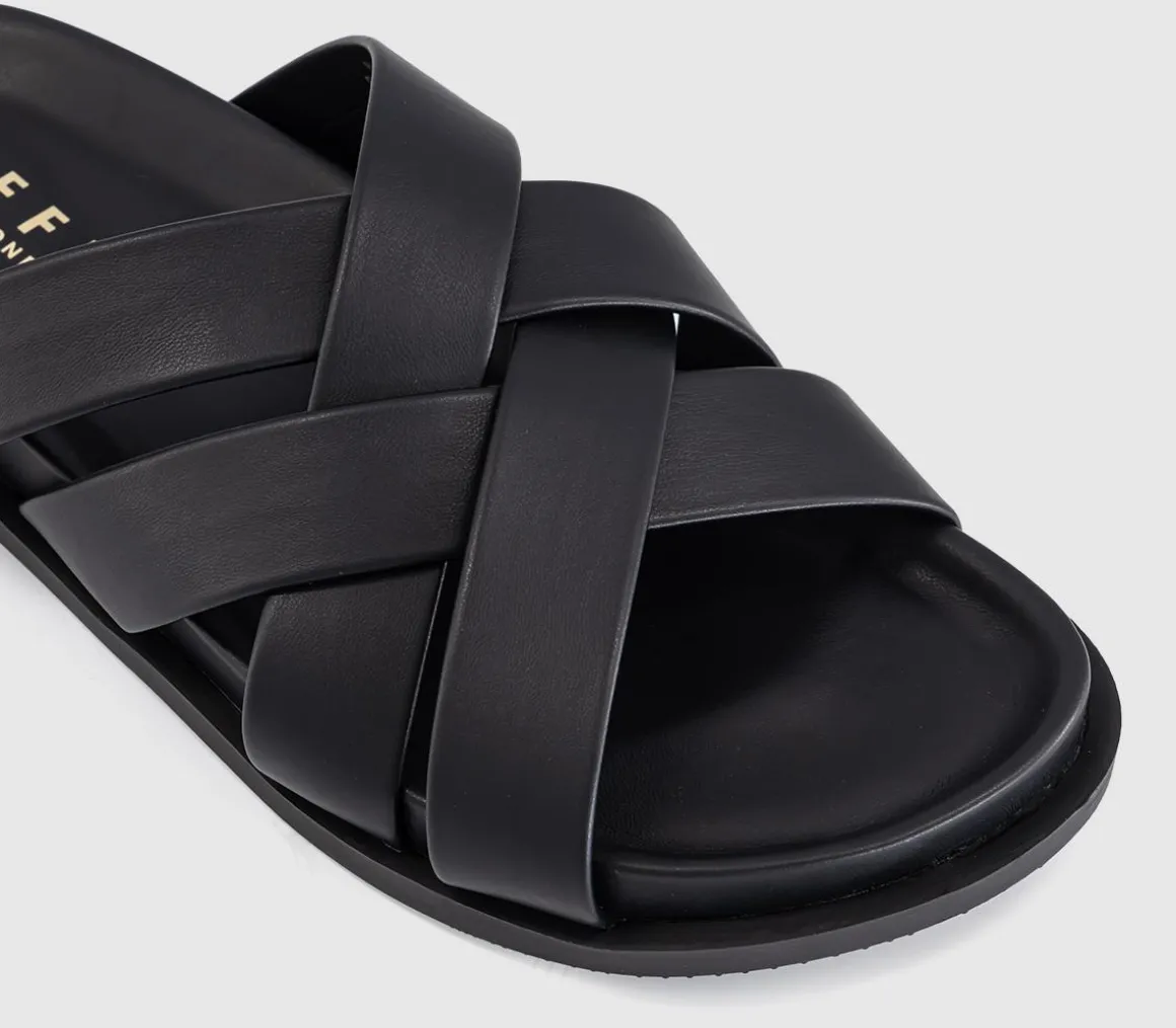 Saxon Cross Strap Footbed Sliders