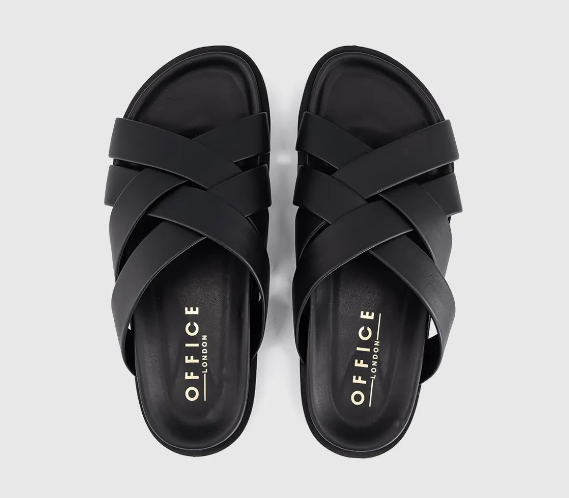 Saxon Cross Strap Footbed Sliders