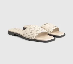 Scottie Leather Weave Sliders