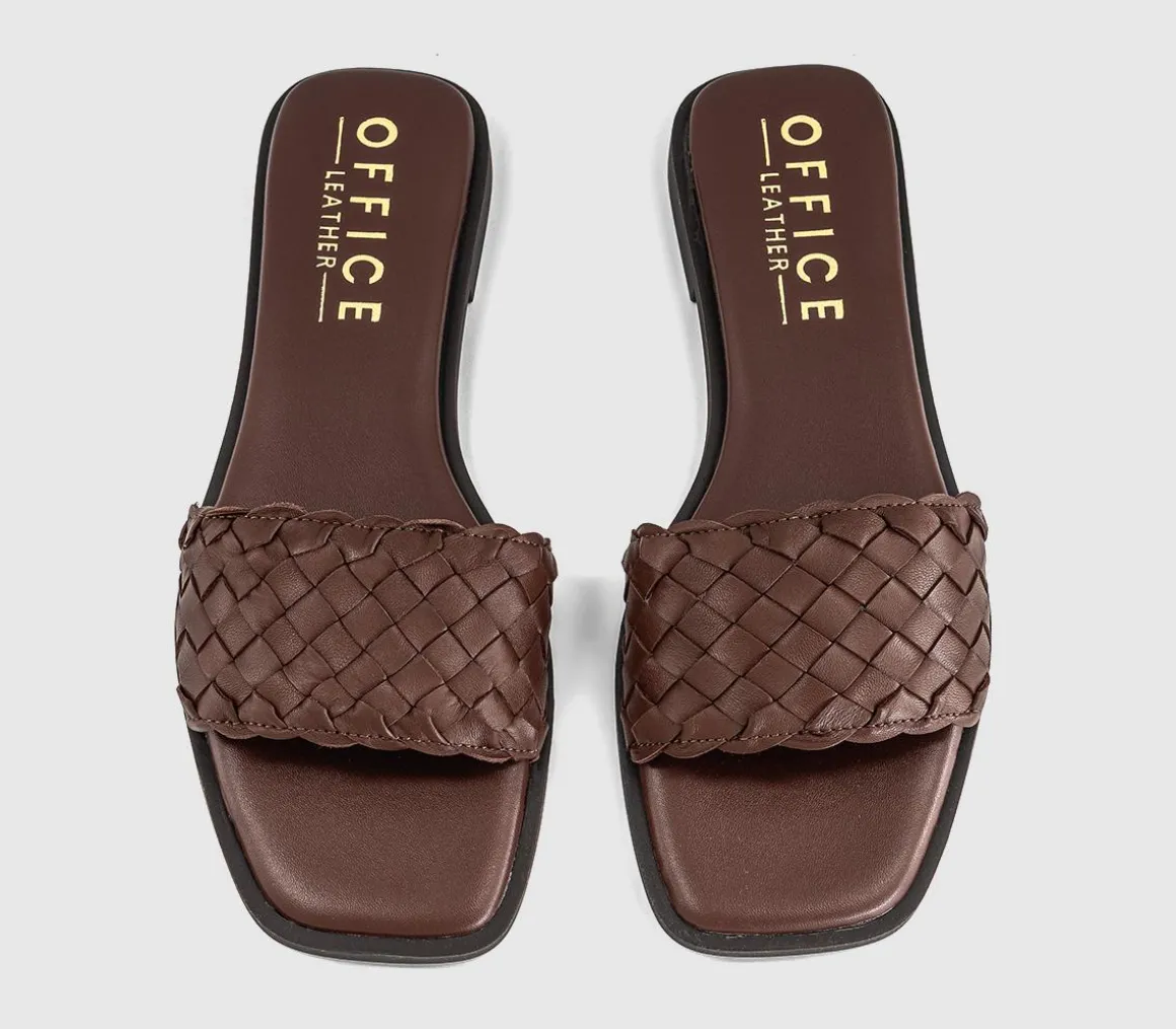 Scottie Leather Weave Sliders