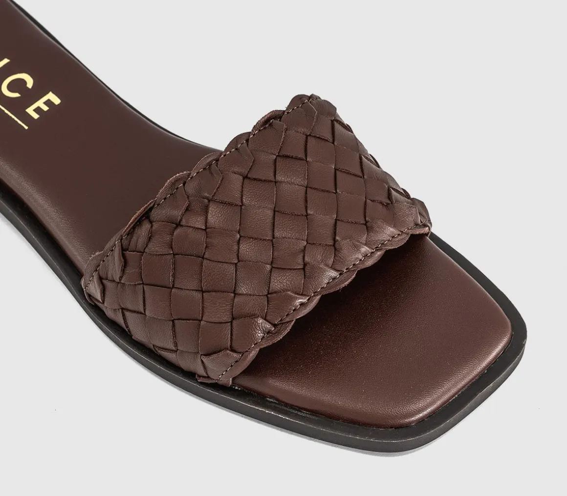 Scottie Leather Weave Sliders