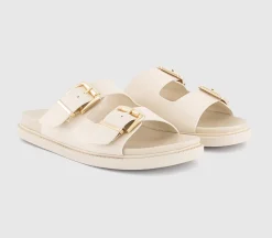 Shae Double Buckle Footbed Sliders