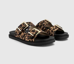 Shae Double Buckle Footbed Sliders