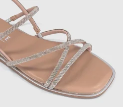 Shimmer Multi Strap Embellished Sandals