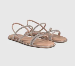 Shimmer Multi Strap Embellished Sandals