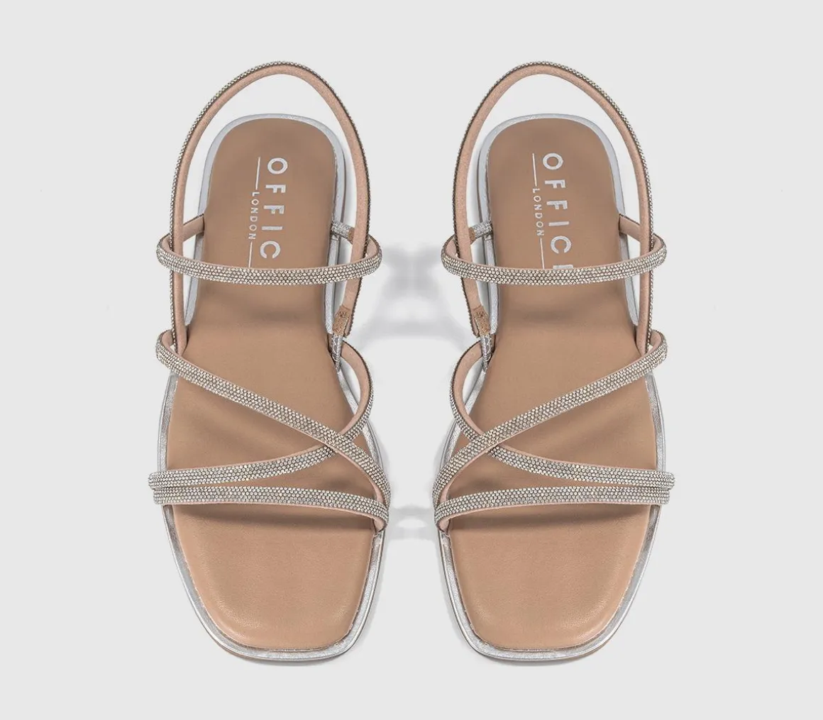Shimmer Multi Strap Embellished Sandals