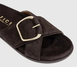Sia Cross Over Buckle Footbed Sliders