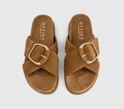 Sia Cross Over Buckle Footbed Sliders