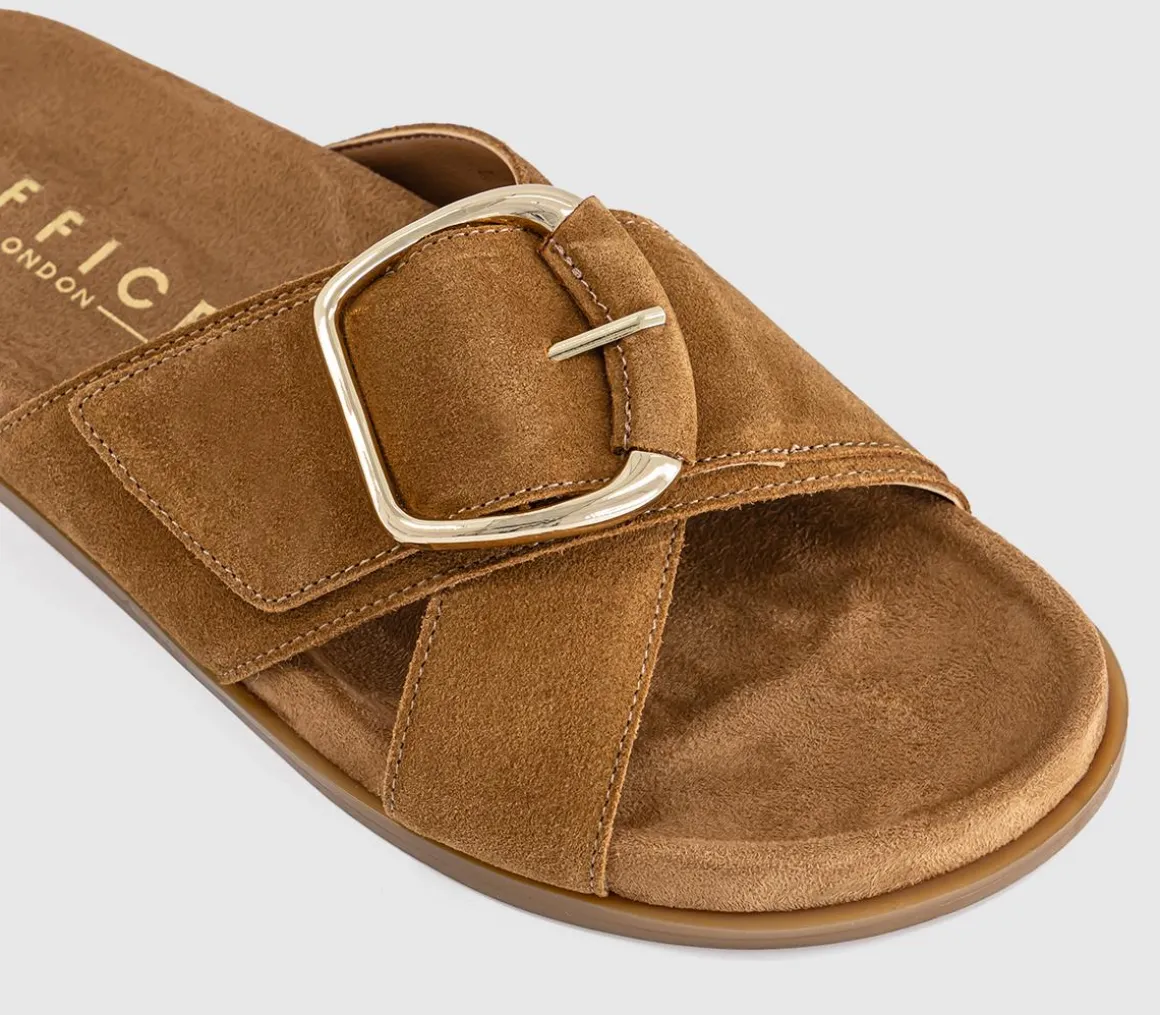 Sia Cross Over Buckle Footbed Sliders