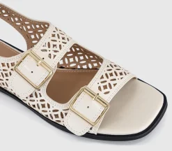 Sienna Laser Cut Buckle Detail Sandals