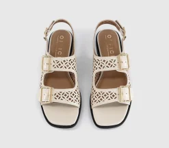 Sienna Laser Cut Buckle Detail Sandals