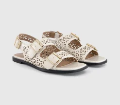 Sienna Laser Cut Buckle Detail Sandals