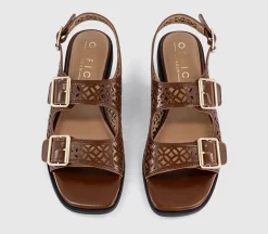 Sienna Laser Cut Buckle Detail Sandals