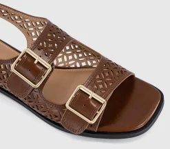 Sienna Laser Cut Buckle Detail Sandals