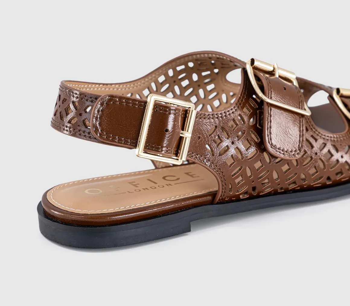 Sienna Laser Cut Buckle Detail Sandals