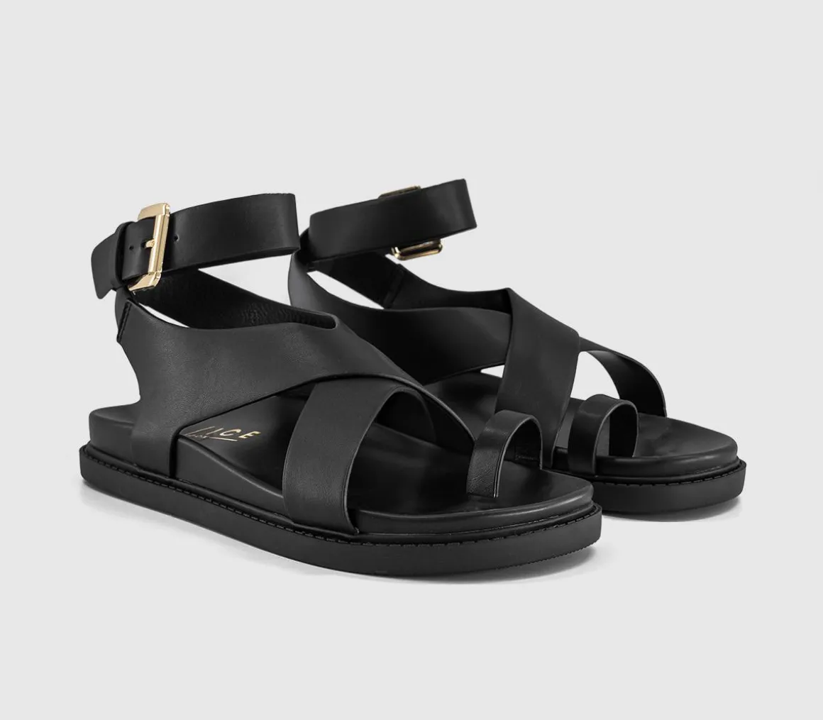 Simone Toe Loop Ankle Strap Footbed Sandals