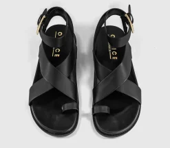 Simone Toe Loop Ankle Strap Footbed Sandals