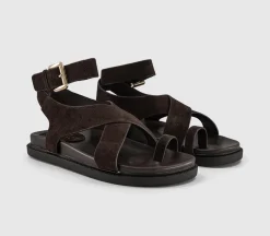 Simone Toe Loop Ankle Strap Footbed Sandals