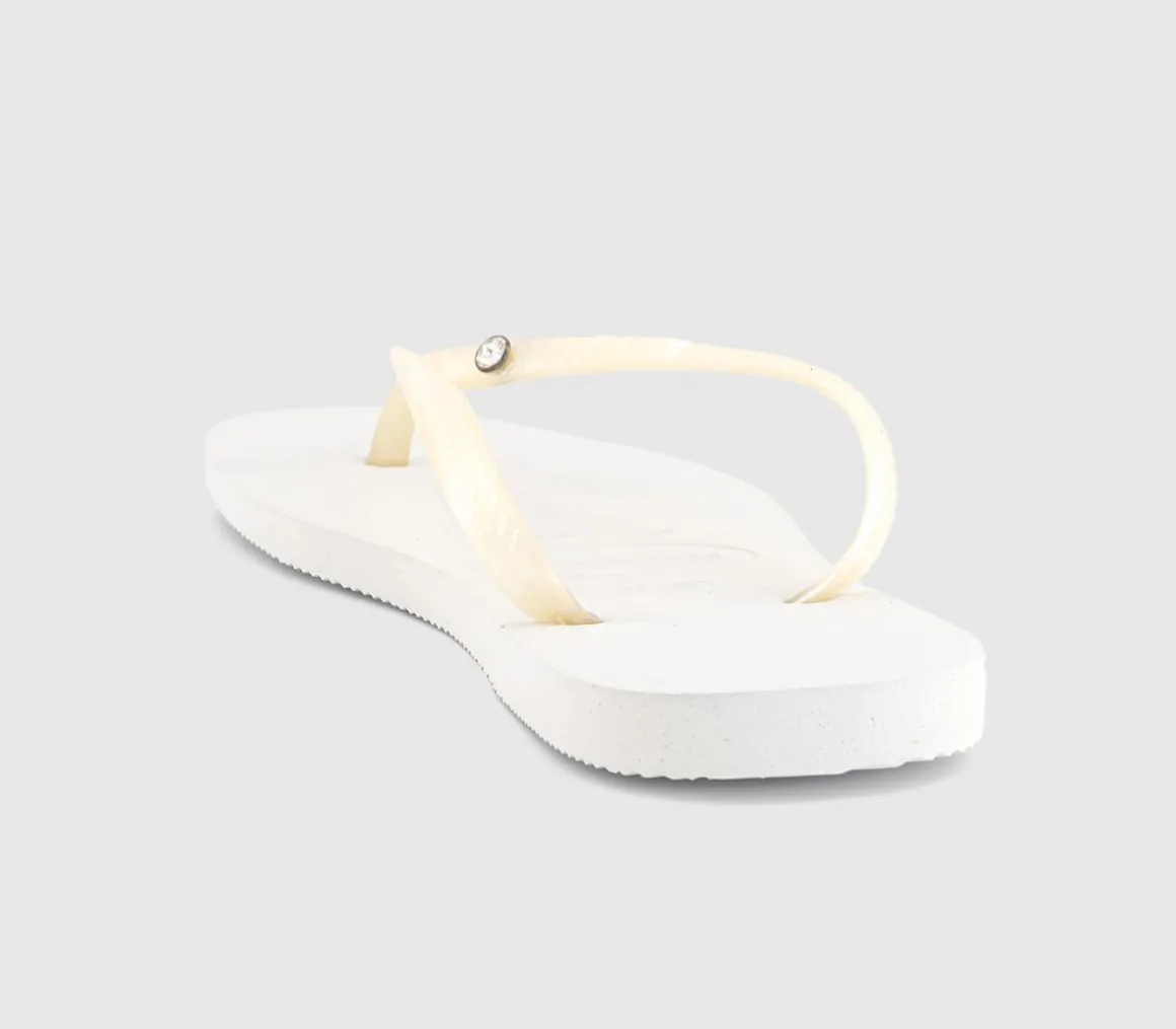 Slim Crystal Flip Flops
