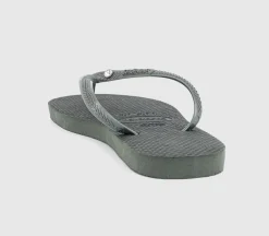 Slim Crystal Flip Flops