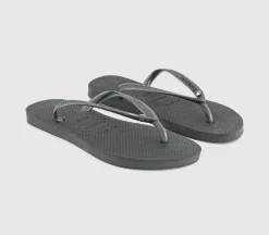 Slim Crystal Flip Flops